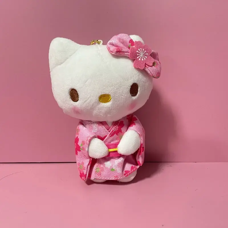 New Product Sakura Kimono Hello Kitty Plush Doll Pendant School Bag Keychain Pendant Small Accessory Doll Plush Toy Girl Gift