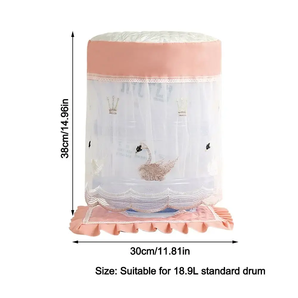 Fabric Lace Mesh Water Dispenser Cover Upper Opening Dustproof Barrel Cover Reusable