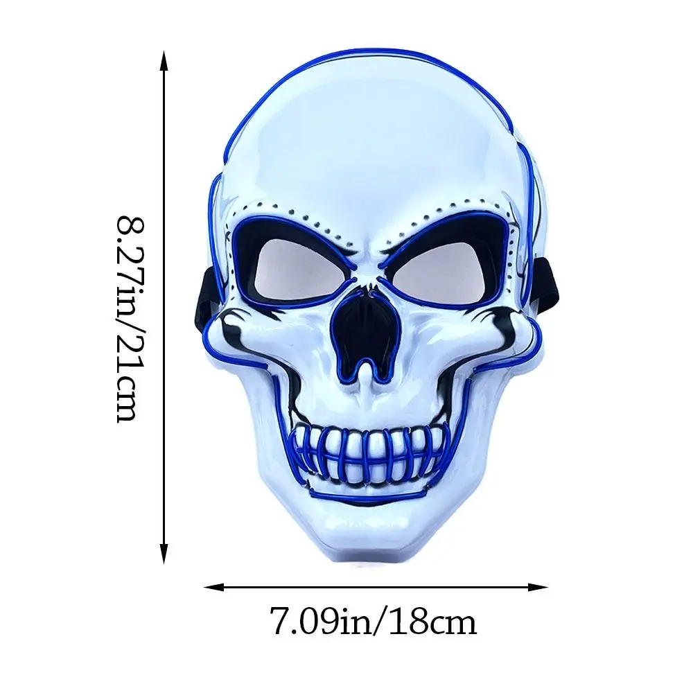 Fashion Horror Halloween Skull Mask Halloween Cosplay Costume LED Cold Light Mask LED Light Party Supplies Halloween Party