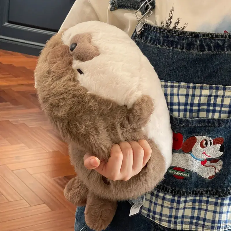 40CM Cute Seal Plush Pillow Lifelike Simulation Stuffed Sea Otter Soft Doll Animal Toy Kawaii Cartoon Blue Brown Otter Kid Gift