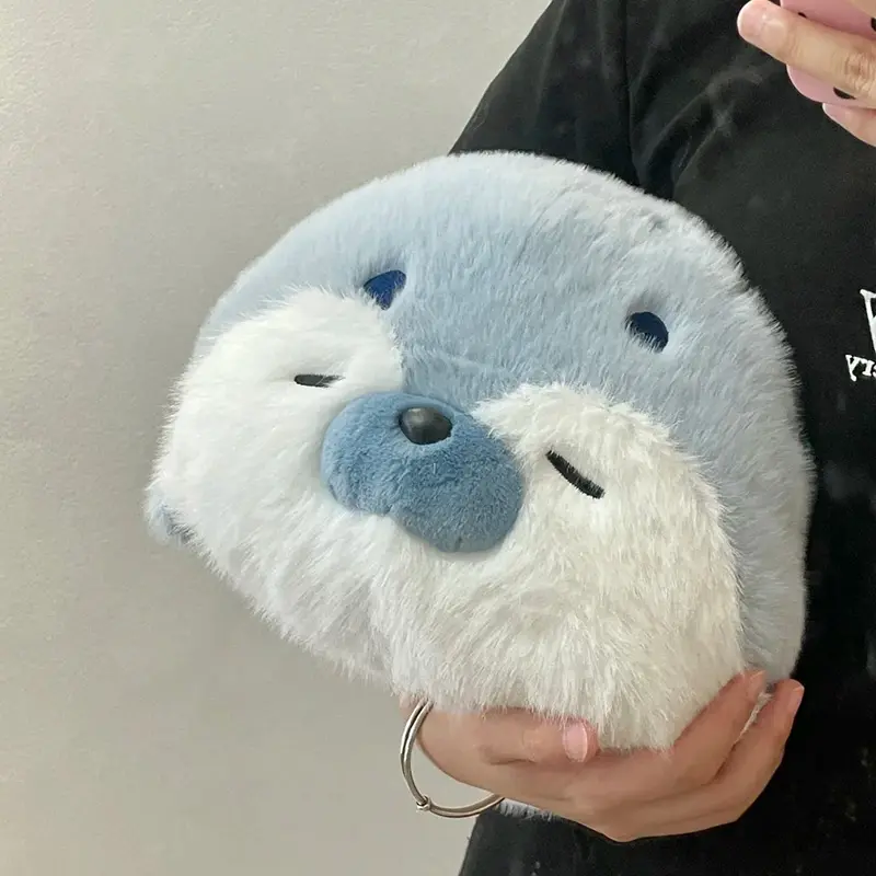 40CM Cute Seal Plush Pillow Lifelike Simulation Stuffed Sea Otter Soft Doll Animal Toy Kawaii Cartoon Blue Brown Otter Kid Gift