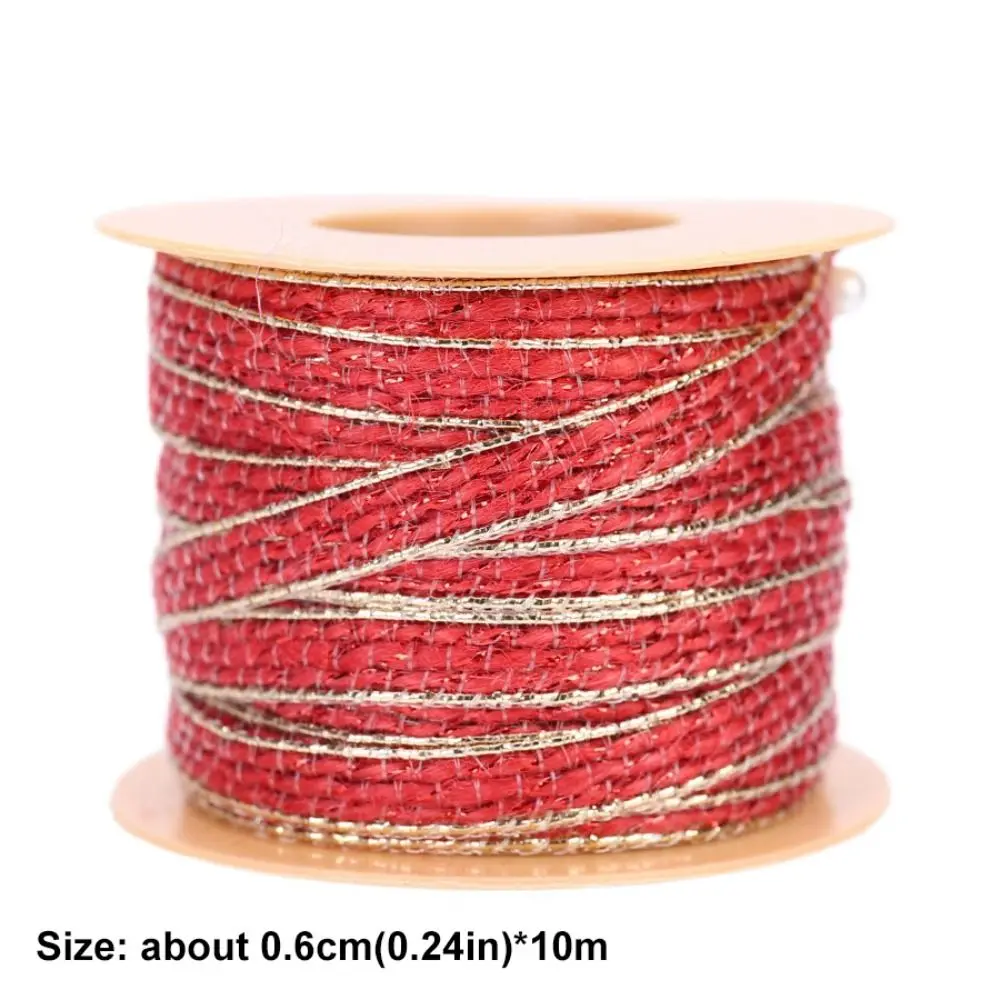 10M/Roll Retro Linen Ribbon Coarse Texture Shining Gift Wrapping Ribbon DIY Craft Satin Lace Wedding Decor Webbing Pendant