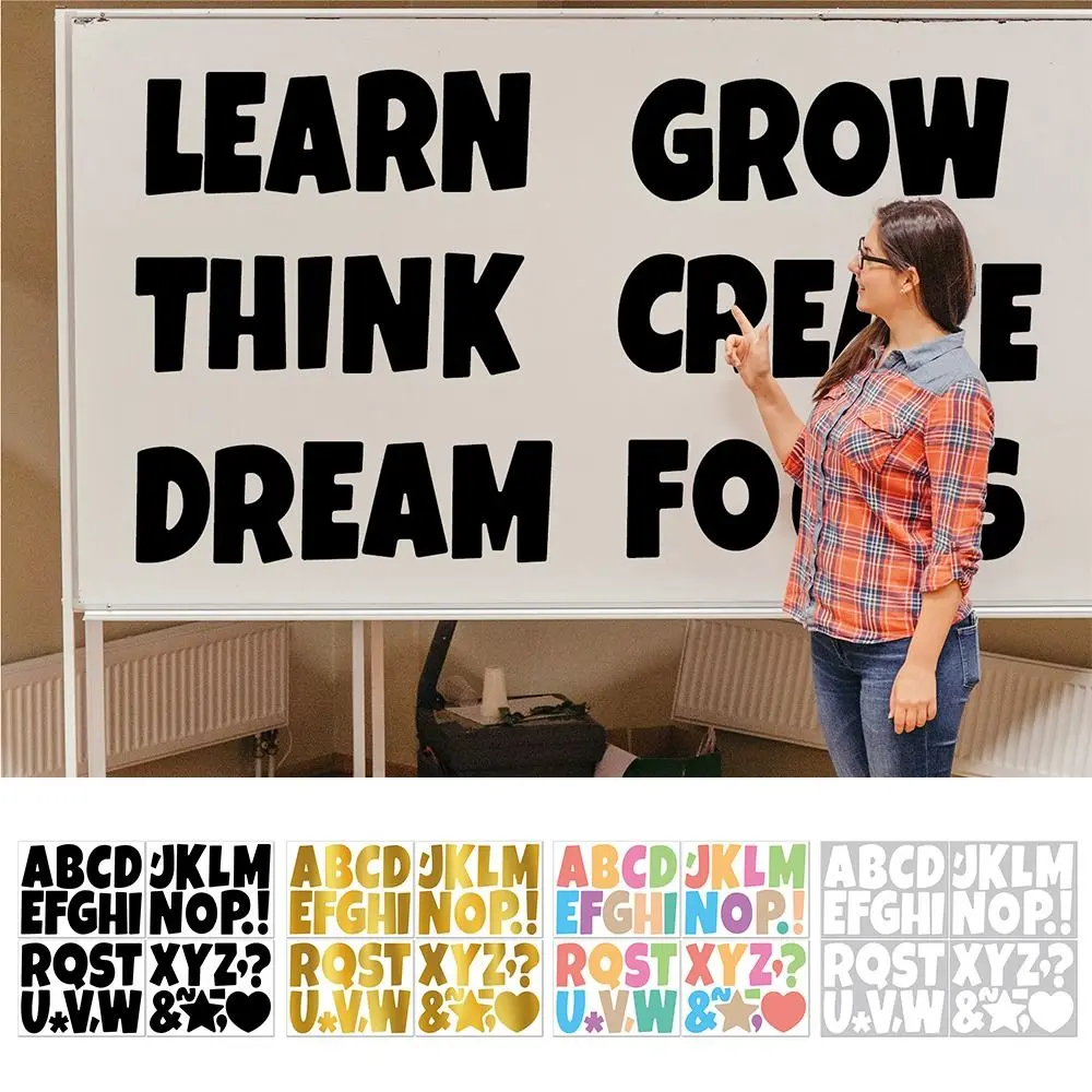 Funny 4 Inch Letter Stickers Colorful Waterproof Alphabet Stickers English Letters Vinyl Notice Board Stickers Blackboard