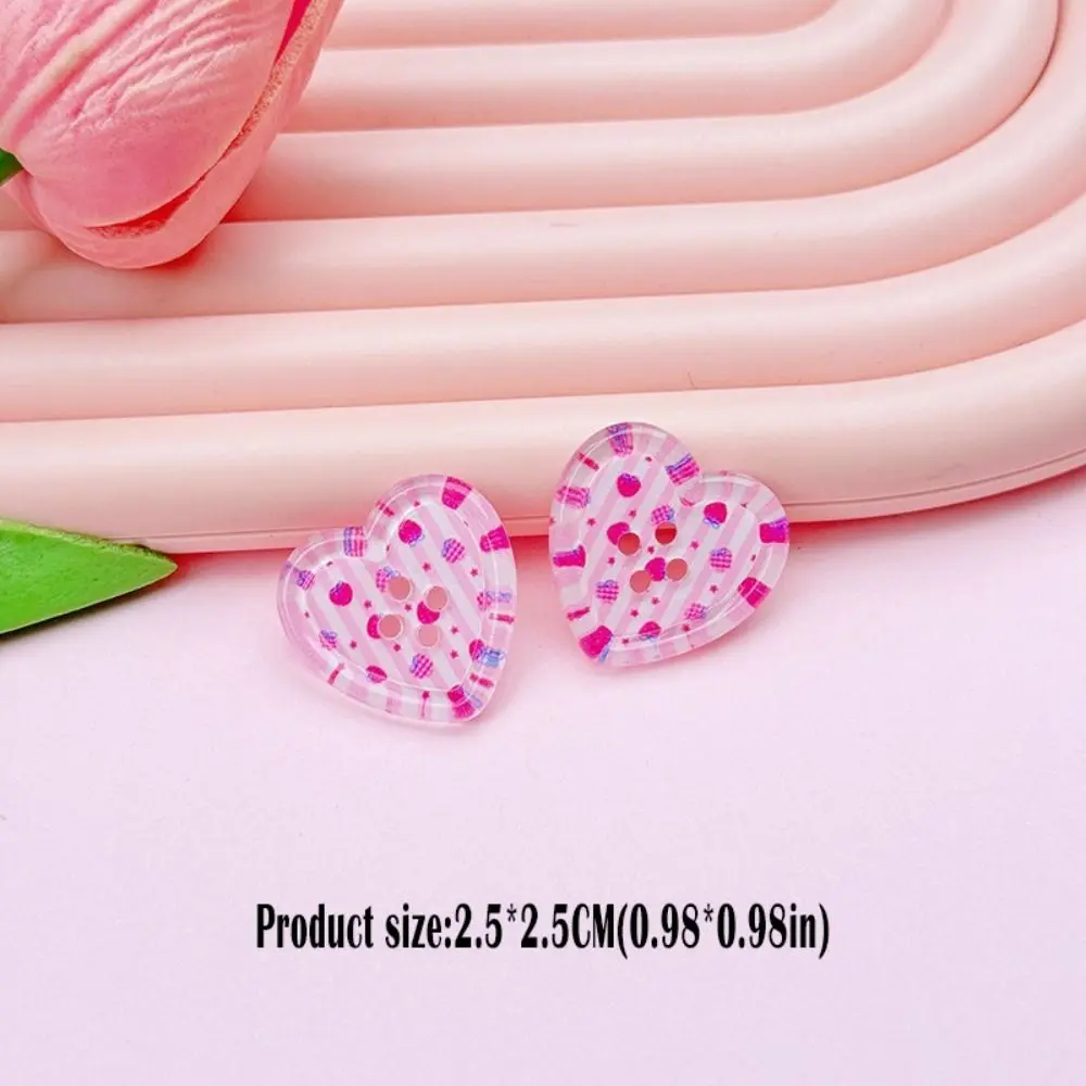 50 PCS New Resin Buttons Cute Floral Garment Ornaments DIY Plaid Doll Accessory