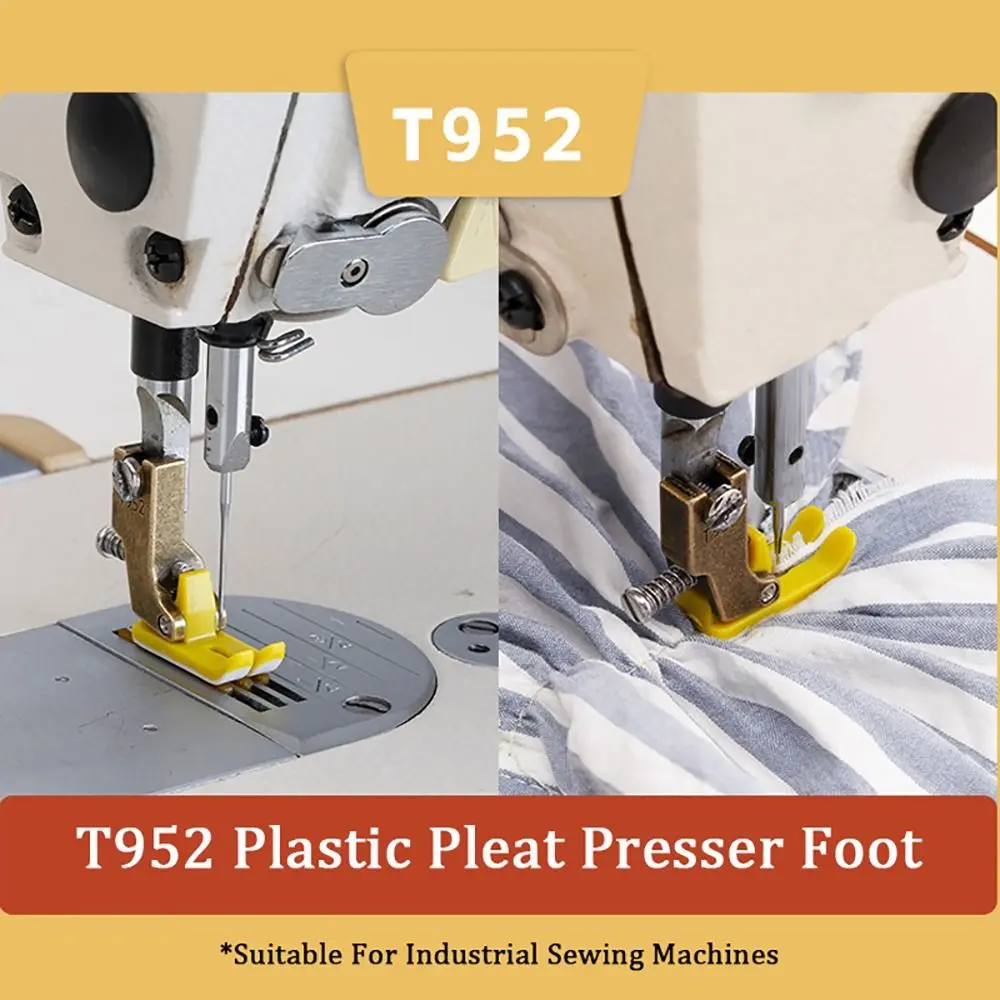 1Pcs Flat Wagon T952 Wrinkle Presser Foot Adjustable Plastic Lockstitch Presser Feet Steel Closing Sewing Machine Accessory