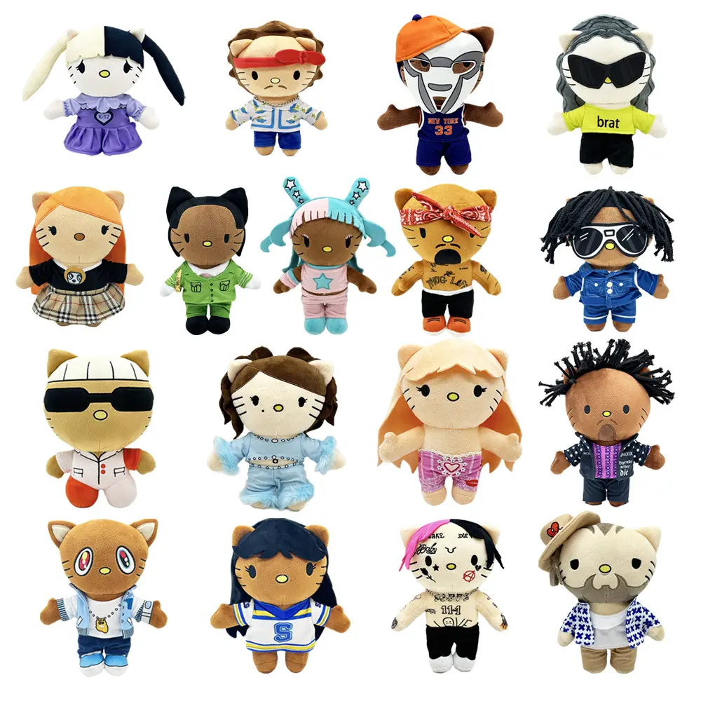 Hello Kitty as Juice WRLD Plush Doll Plushies Stuffed Toys Cute Pillow Dolls Sofa Kids Boys Girls Birthday Christmas Gifts