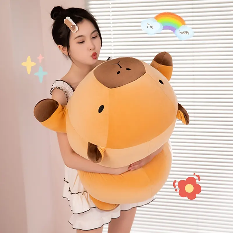 New 40-80cm Lying Capybara Animal Super Soft Dolls Throw Pillow Back Cushion Cartoon Toys Girls Boys Christmas Gifts Home Decor