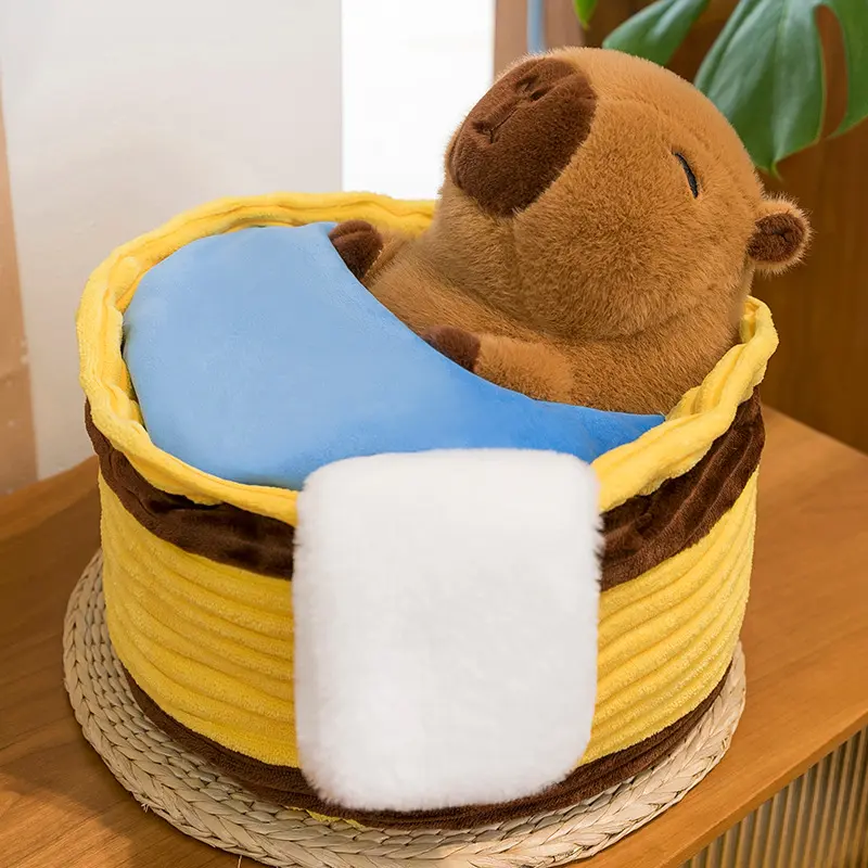 Take a Shower Capybara Plush Toy Stuffed Animals Pillow Hugging Toy Creative Trick Home Decor Play House for Kids Birthday Gifts