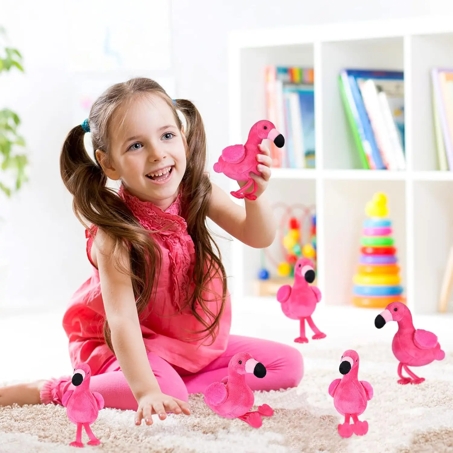 6/12PCS Mini Stuffed Flamingo 15cm Flamingo Plush Toys Bulk for Birthday Party Favor Goodie Bag Summer Christmas Tree Decoration