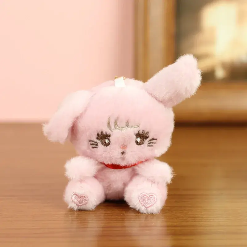 Cute Animal Soft stuffed  Kawaii Cartoon Plush Toys Keychain Plushies Doll Pendant Backpack Keyring Decoration Holiday Gifts