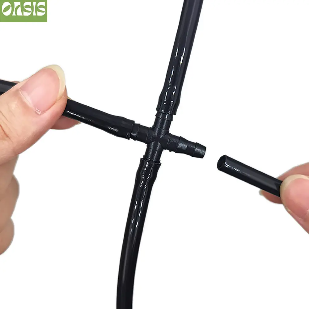 50PCS Cross Straight For 4/7 Mm Hose 1/4 'barb Barbed Connector Threaded Garden Greenhouse Micro Irrigation Pipe Accessories
