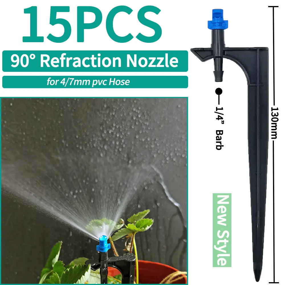 Oasis 15PCS Garden Watering Drip Irrigation Sprinkler Misting Nozzle on Stake Dripper Inserting ground fit 4/7mm Hose Greenhous