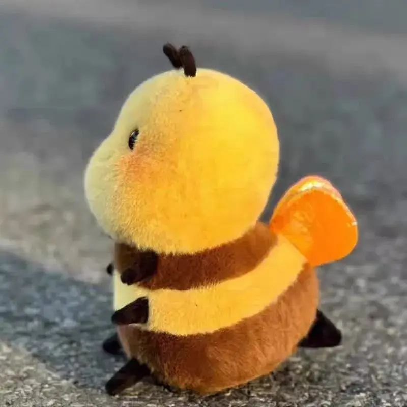20CM Cute Little Bee Fluffy Ladybug Plush Toy Animal Honey Bee Stuffed Insect Toys with Wings PLushie Cartoon Kawaii Doll Kids