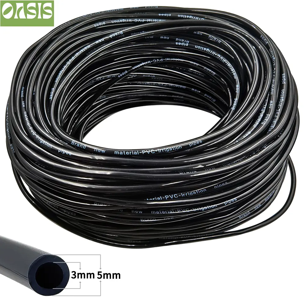 OASIS Garden 3/5mm Watering Hose Irrigation Pipe 1/8'' Tubing for Greenhouse Bonsai Potted Plants Drip Arrow Dripper Sprinkler