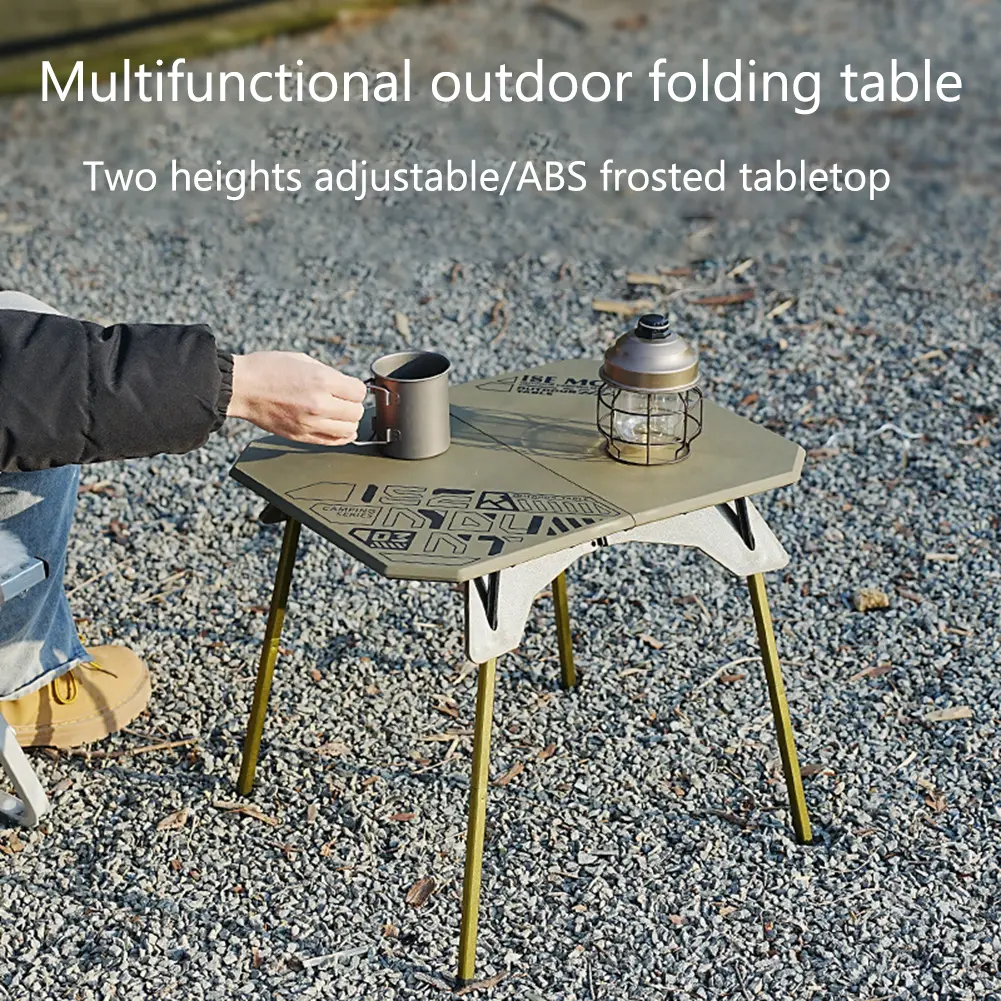Outdoor Camping Table Aluminum Alloy Portable Folding Table Waterproof Dual-Use Picnic Table for Cooking Hiking Backpacking