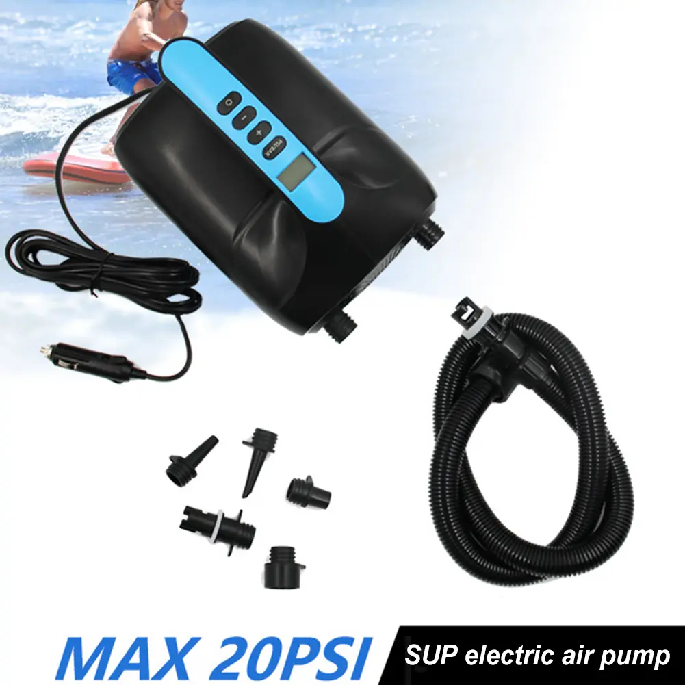 20PSI SUP Board Pump with Auto Shut Off Stand Up Paddle Board Pump LCD Display Portable Air Compressor for Air Boat Mattress