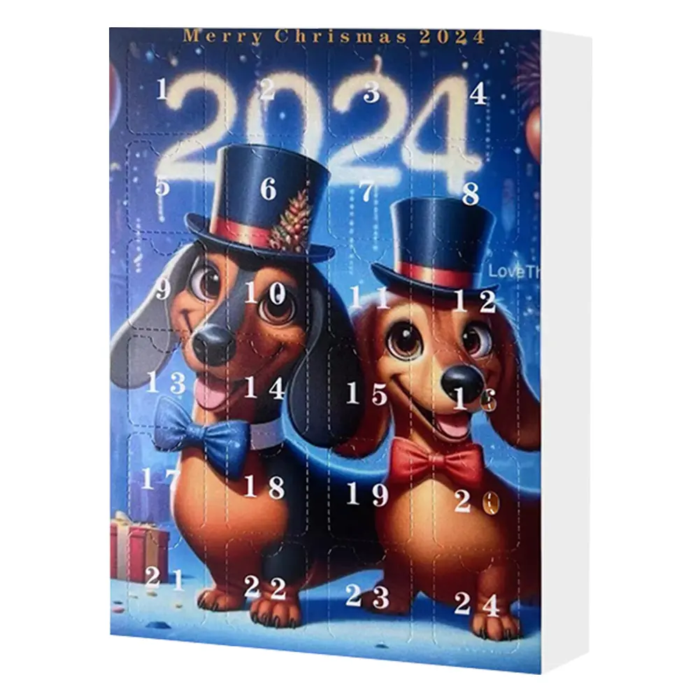2024 24 Day Christmas Advent Calendar Dachshunds Cute Christmas Countdown Calendar Collectible Funny Dog Set Gift for Him Her