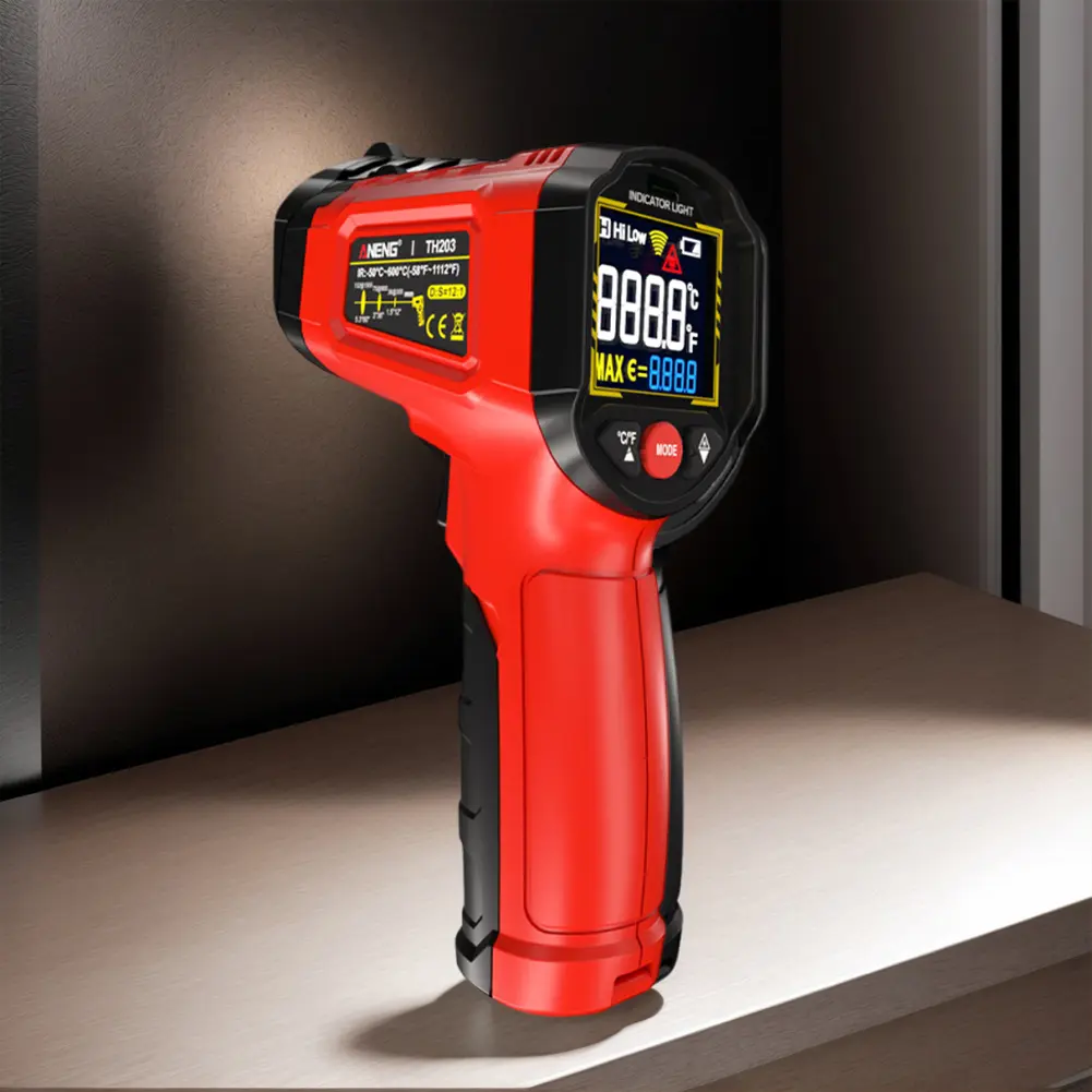Digital Smart Industrial Infrared Thermometer -50~600℃ IR Thermometer Gun VA Reverse Color Screen Temperature Meter