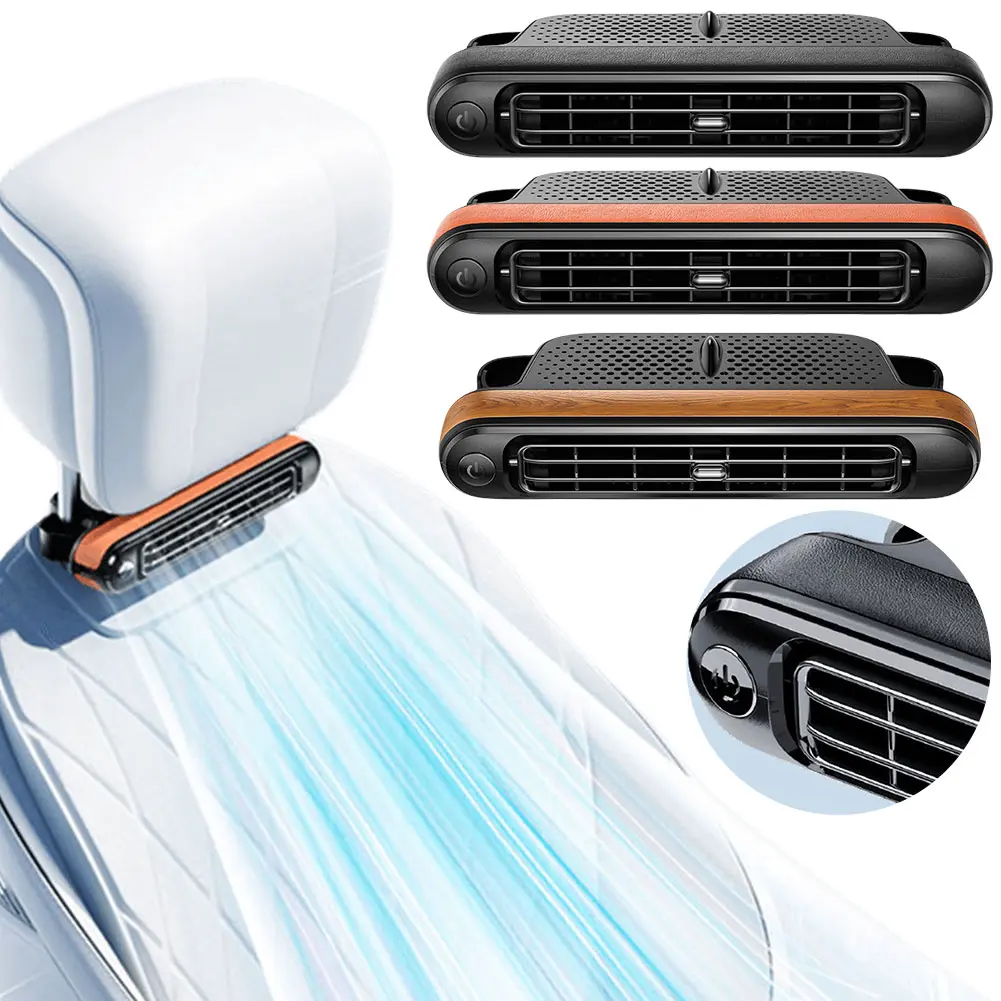Backseat Cooling Fan Vehicle Rear Headrest Fans Three Wind Speeds Cooling Air Fan Portable Fan for Sedan SUV RV Truck