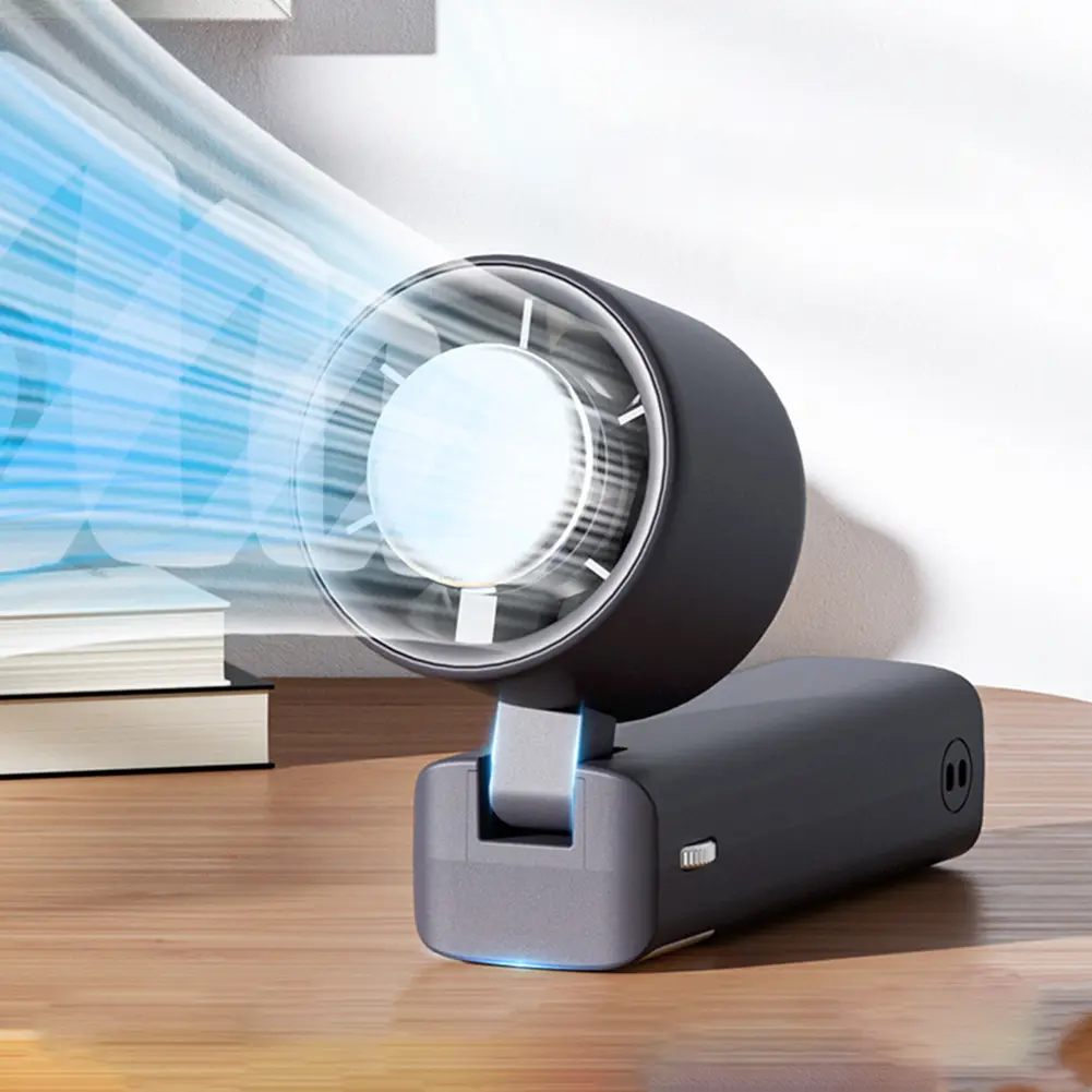 Portable Handheld Fan Mini Folding Fan Lightweight Desktop Cooling Fan 199 Gear Small Table Fan USB Rechargeable for Home Office