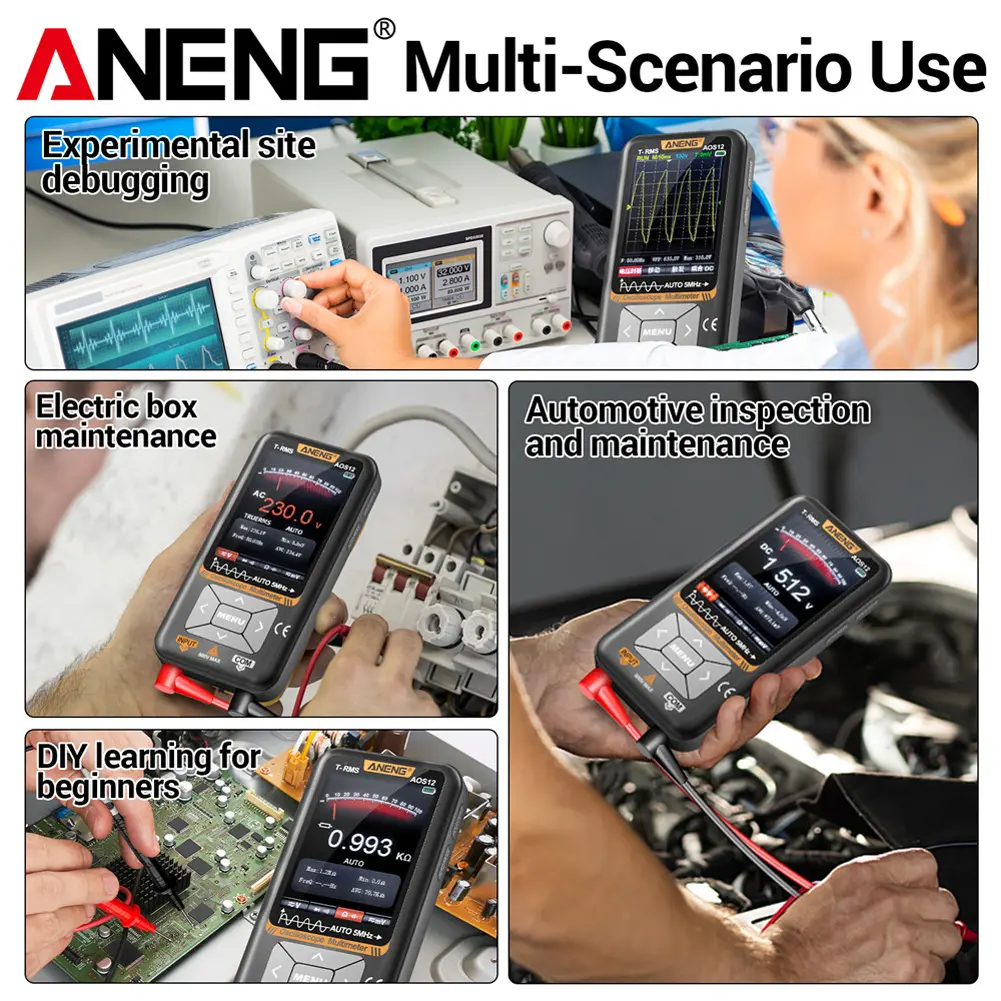 Oscilloscope Multimeter 48MSa/s Sample Rate Handheld Digital Oscilloscope Professional Oscilloscope Battery Powered Oscilloscope