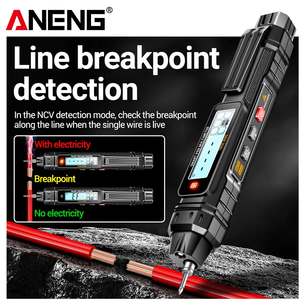 A3005 Digital DC AC Voltmeter 4000 Counts Multifunctional Pen Meter Non-Contact Auto for Lab/Factory/Home