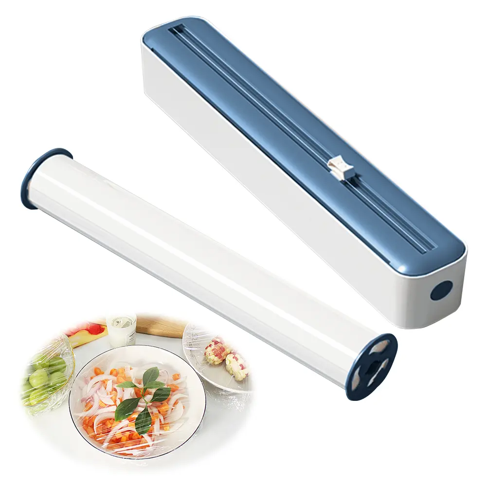 Plastic Wrap Dispenser with Cutter Food Cling Film Cutter Magnetic Film Wrap Dispenser Food Film Dispenser Kitchen Accessories