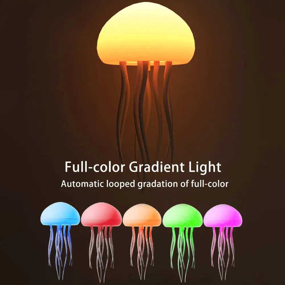 Jellyfish Night Light with Dancing Legs Jellyfish Bedside Lamp RGB Gradient Jellyfish Table Lamp Jellyfish Desk Lamp for Bedroom