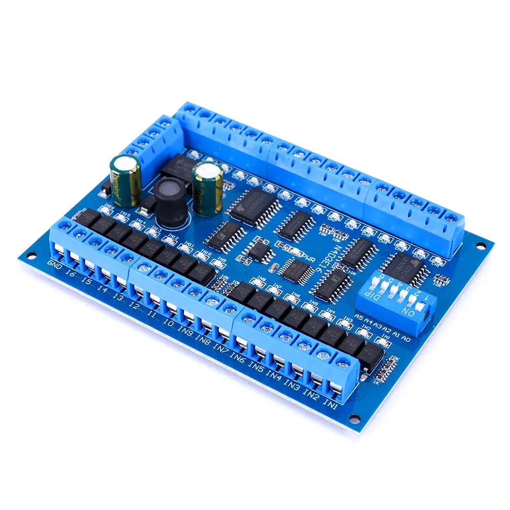 DC 12V 24V 03 06 16 Modbus RTU Module 16 Input 16 Output Modbus RTU Module Board RS485 Remote Control Module