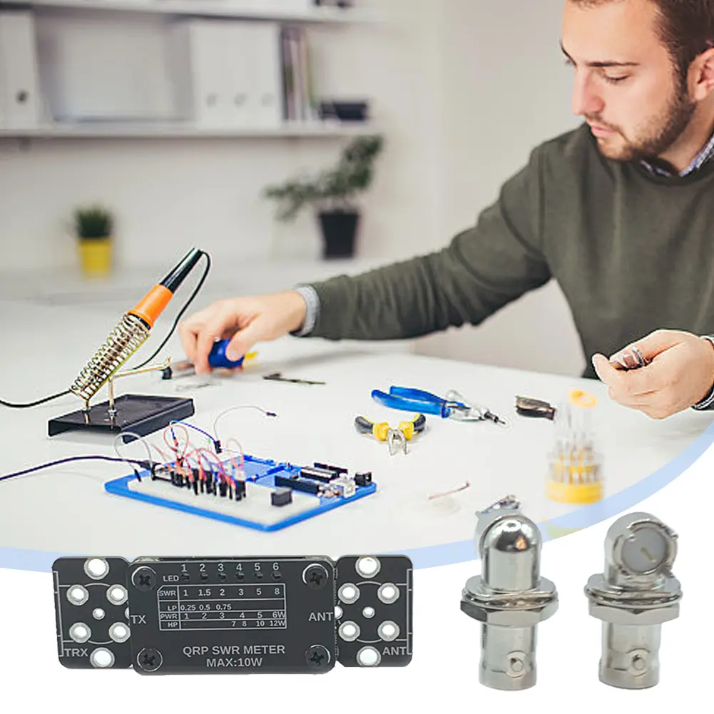 Mini Power SWR Meter 3-30MHz HF Short Wave Standing Wave Meter Digital 12W Stand Wave Meter HF Shortwave Power SWR Meter