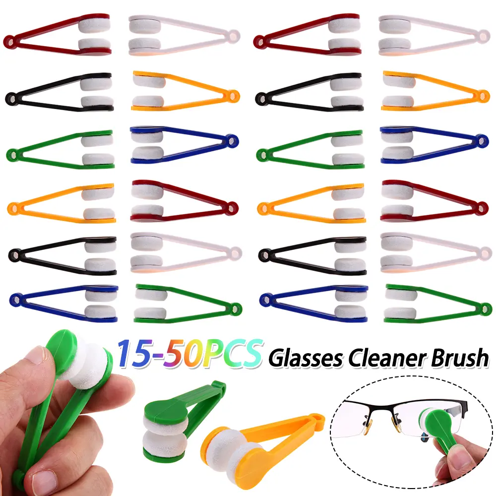 15-50PCS Multi-functional Portable Glasses Cleaner Brush Clamp Clip Cleaning Tool