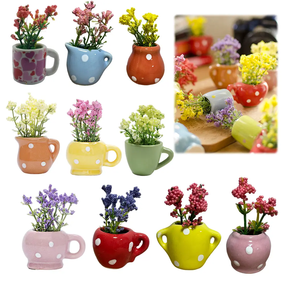 Funny Mini Plant Magnets Tiny 3D Plant Vase Flower Vase Refrigerator Magnets for Refrigerator Decoration Kitchen Office
