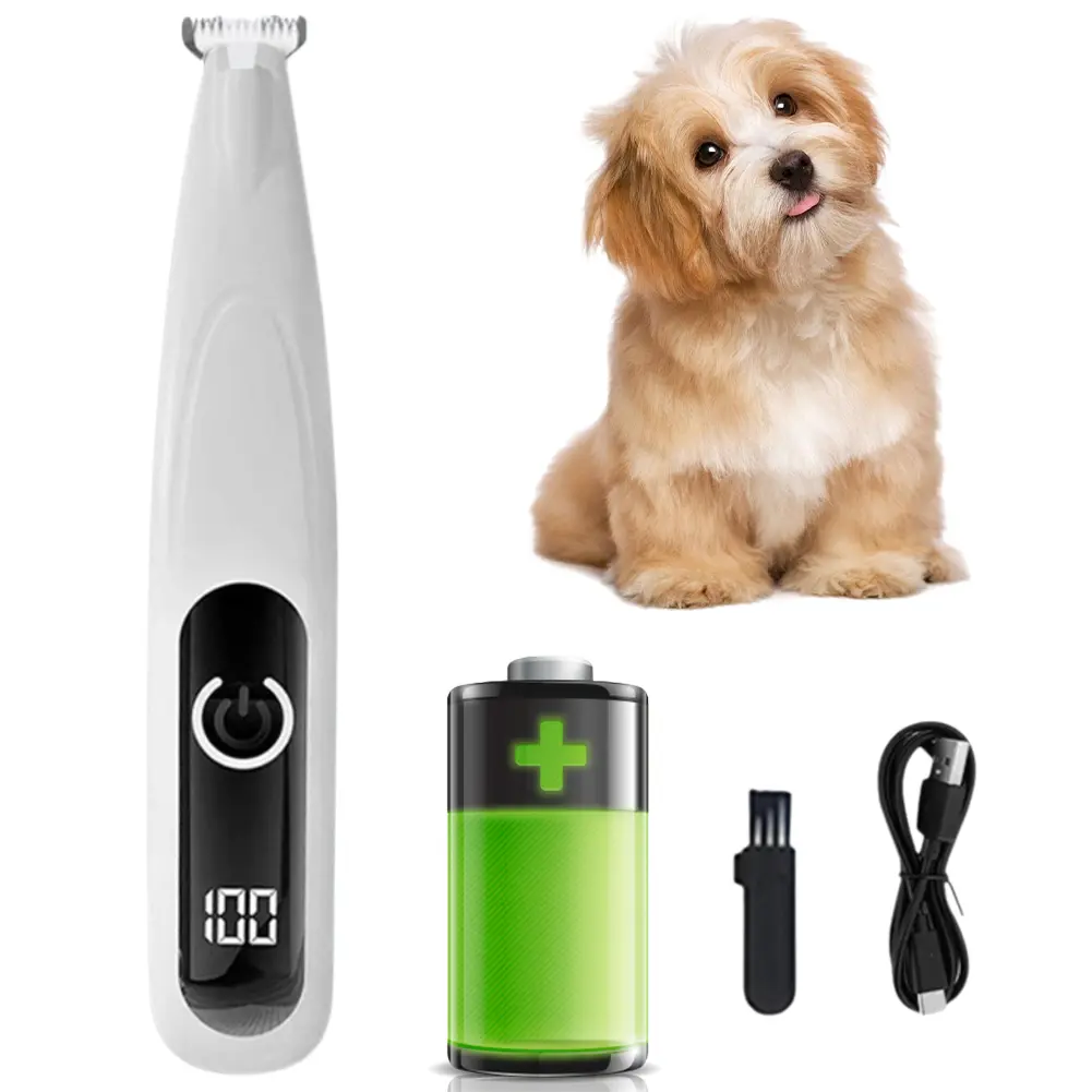 Pet Shaver with LED Light Dog Hair Trimmer Rechargeable Dog Clippers Cordless for Dogs Cats Trimming Around Paws Ears Face Rump