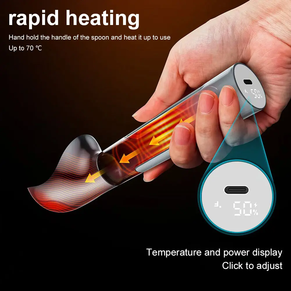 Heated Ice Cream Scoop Rechargeable Electric Ice Cream Scoop with LED Display Easy for Seniors & Kids