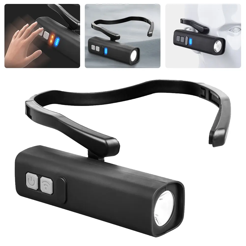 Ear-Mounted Head Torch -Motion Sensor & 5 Modes Ear-Hanging Headband Flashlight for Adults Camping Hiking Running Repairs