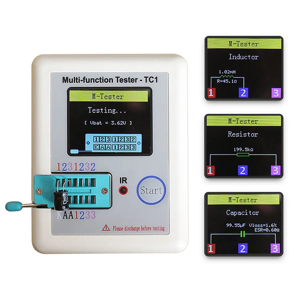 Capacitor Tester Colorful Display Multimeter Pocketable For Diode Triode
