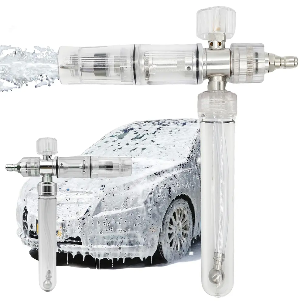 35ml Water Foam Pot with 1/4 Inch Quick Connector Soap Foam Spray Bottle Adjustable Car Wash Foam Sprayer for Cleaning Cars SUVs