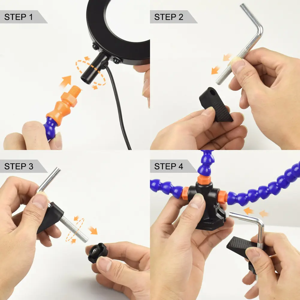 Helping Hands Soldering Third Hand PCB Circuit Board Holder Flexible Arms with Desk Clamp Base for Electronic Boards Repair Tool