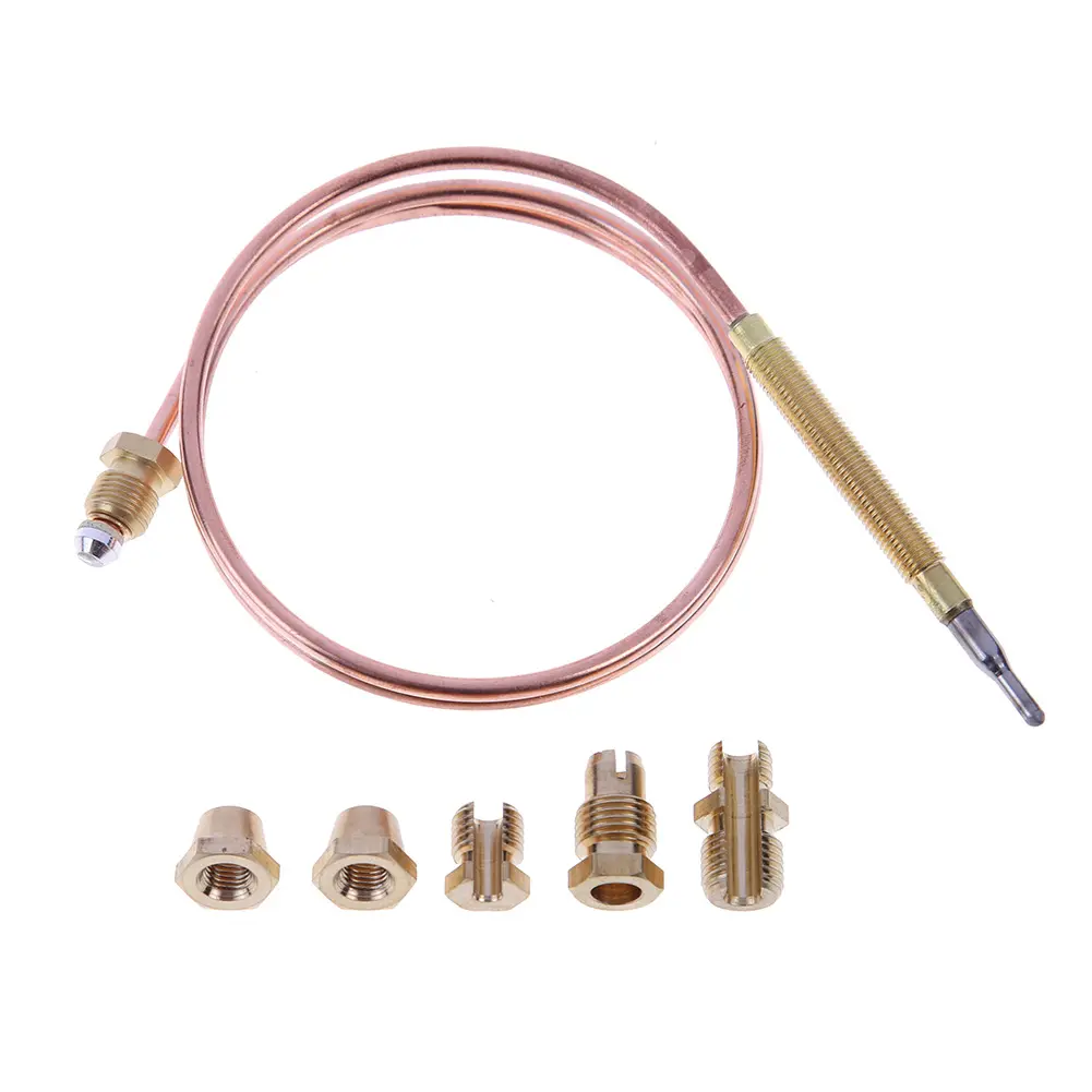 60cm Gas Thermocouple with 5pcs Fixed Part for Valve Heat Sink for Hot Water Boiler Gas Oven Sensitive Gas Appliances Cooking