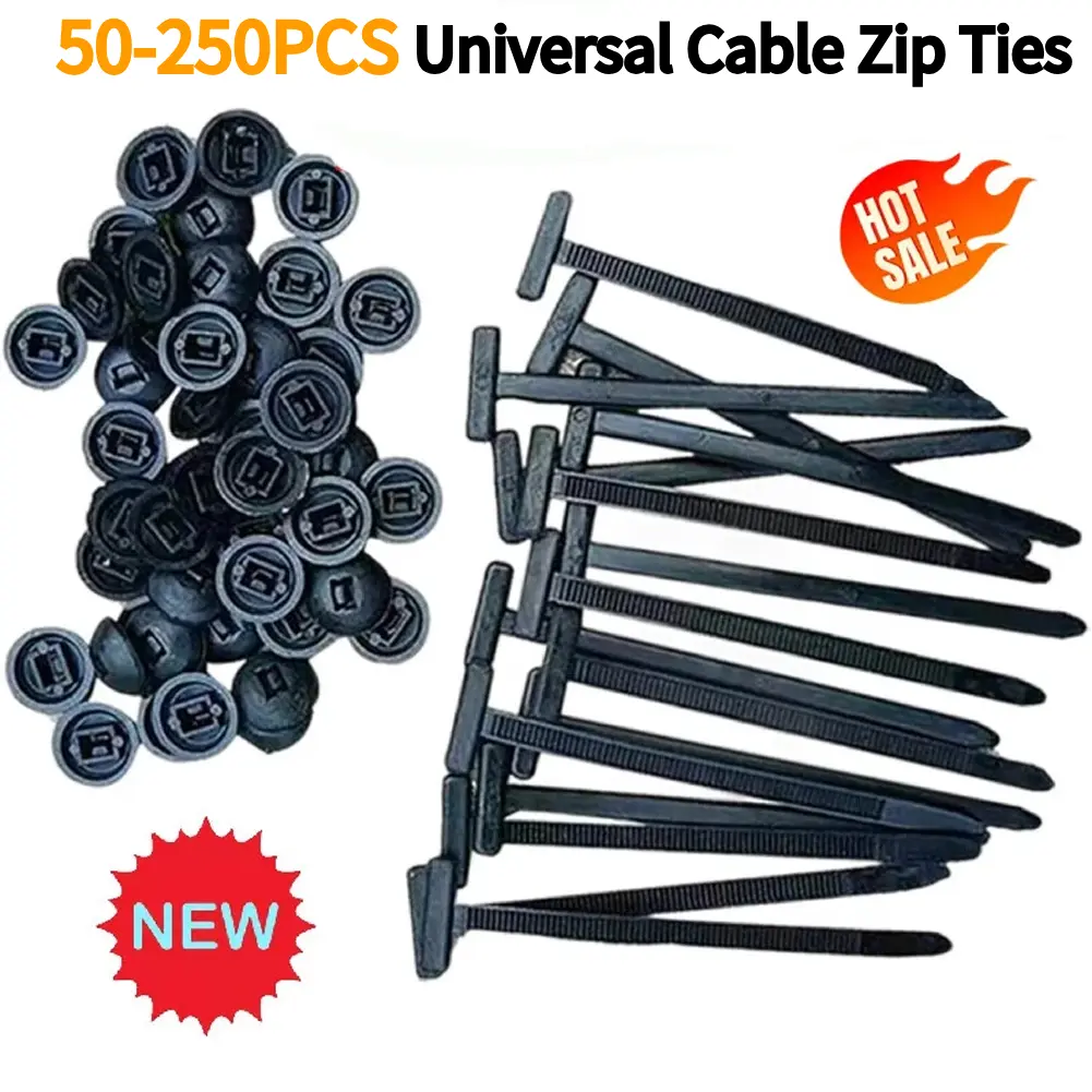 50-250PCS Nylon Universal Cable Zip Ties Heavy Duty Zip Ties Self-Locking Fastening Strap for Indoor and Outdoor Use