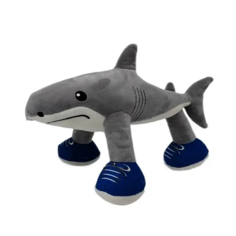 New hot Tung Tung Tung Sahur Plush Funny Tralalelo Tralala Sharks Wear Blue Shoes Stuffed Doll Pillow Toy For Kid Birthday Gifts