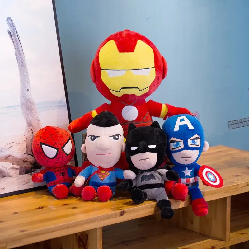 27/40cm Spiderman Plush Toys Dolls Marvel Avengers Soft Stuffed Hero Captain America Iron Christmas Birthday Gifts for Kids