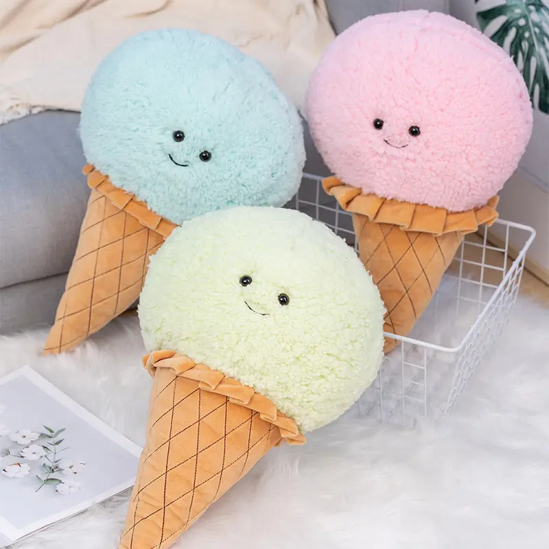 Simulation Ice Cream Plush Toy Kawaii Plushie Dessert Food Stuffed Soft Kids Toys Pillow Chair Cushion Room Decor Kids Gifts