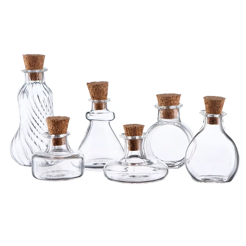 1/12 Scale Miniature Dollhouse Glass Vase Mini Stripe Wishing Glass Bottle Simulation Vase Model for Doll House Accessories Toy