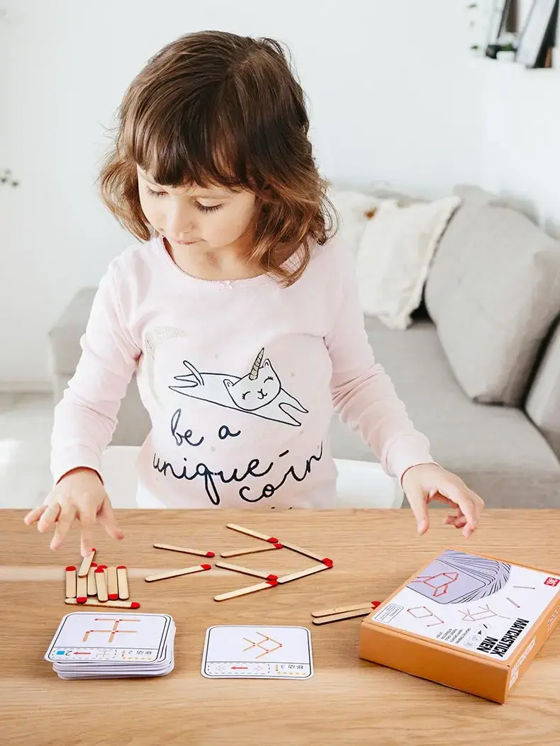 Kids Toy Matchstick Puzzle Board Games Montessori Match Stick Creative Thinking Match Logic Training Educational Toy