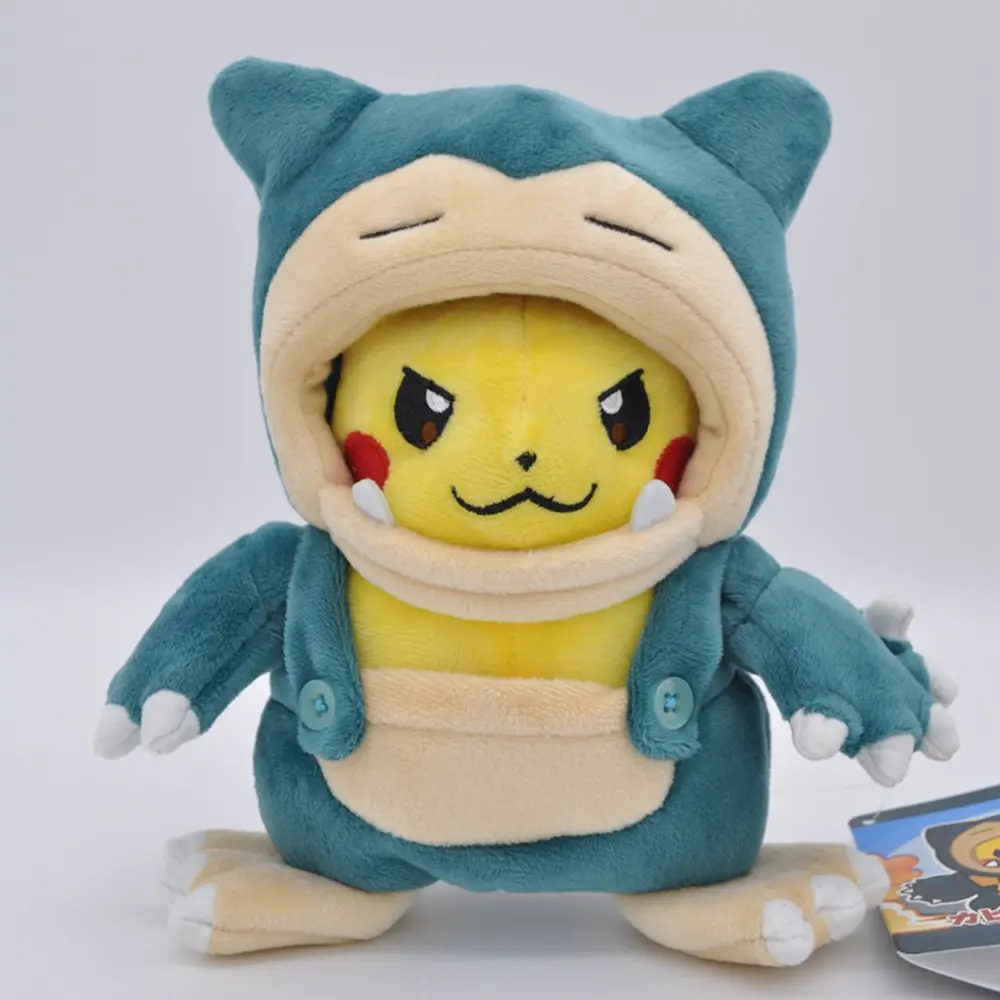 Cosplay Pikachu Pokemon Plush Eevee Charizard Snorlax Garchomp Tyranitar Hydreigon Ampharos Stuffed Doll Toy For Kid Miniso Gift