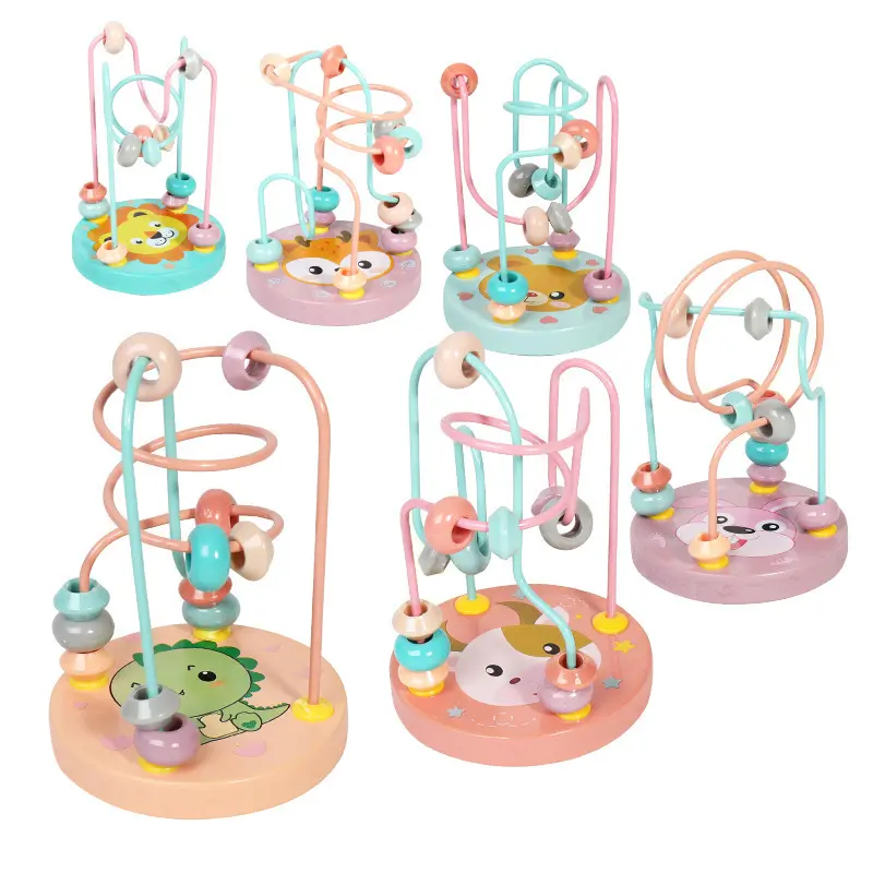 Toddler Bead Maze Math Toy Wooden Mini Circles Roller Coaster Abacus Children Montessori Early Learning Educational Kids Gift