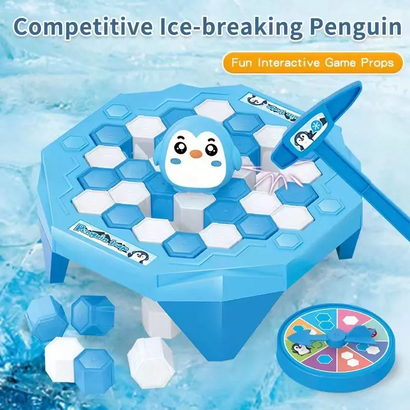Kids Montessori Mini Save Penguin On Ice Balances Game Block Breaker Trap Puzzle Table Board Party Funny Game Toy
