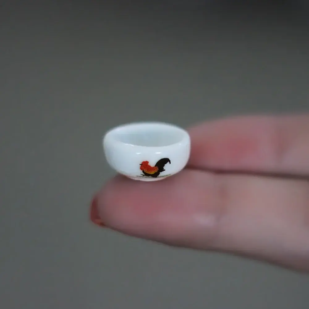 1Pcs 1/12 Dollhouse Accessories Miniature Ceramic Bowl Mini Tableware Model Toy for Doll House Decoration OB11 bjd