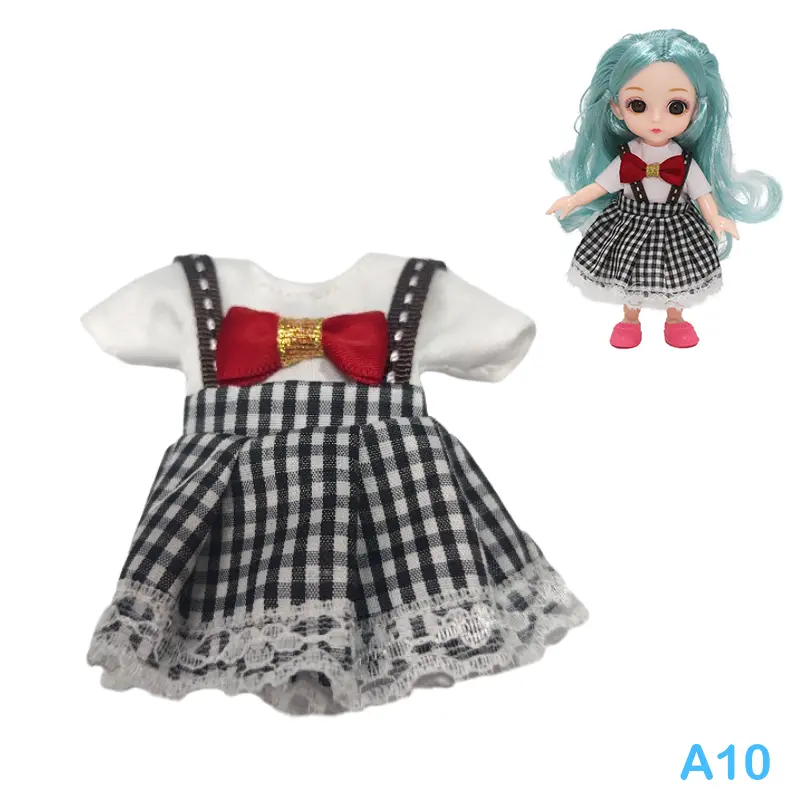 BJD 16CM Doll Clothes Dress 13 Movable Joints Fashion Princess Suit Nude Decor Girl Gift Toy (dolls not included)